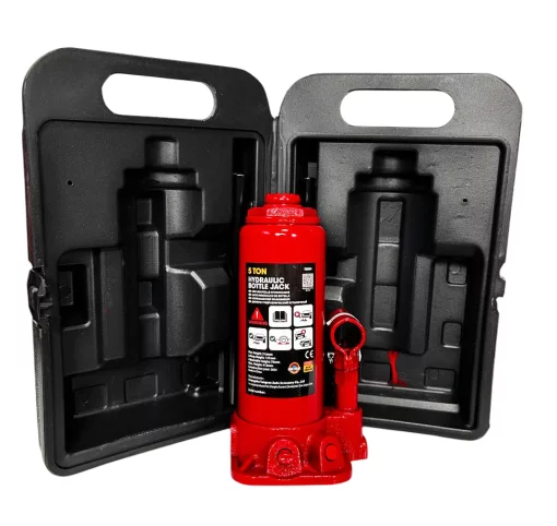 Домкрат гідравл. бутил. 5т (216-41З мм) кейс