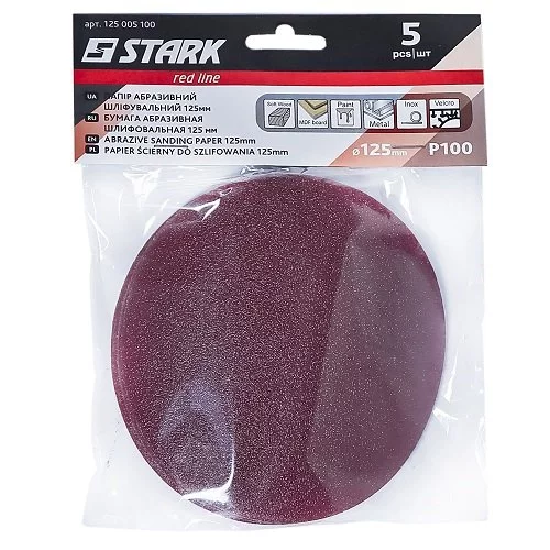 Папір шліфувальний Stark D125 мм з. 100 5 шт.