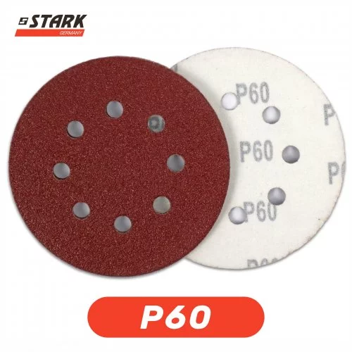 Папір шліфувальний Stark D125 мм 8 отворів з. 60 5 шт.