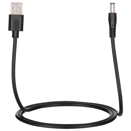 Кабель USB-A > DC 5.5х2.1мм живлення 2Е 1м, 5В/1.5A, чорний