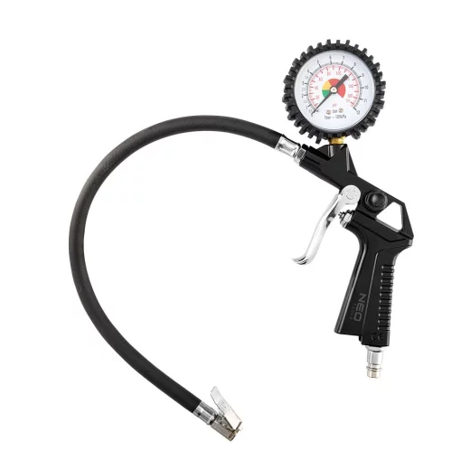 Пістолет для підкачування шин Neo Tools, 12бар, подовжене сопло 370мм