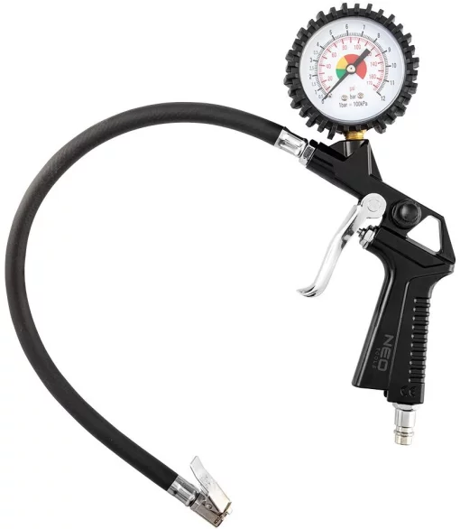 Пістолет для підкачування шин Neo Tools, 12бар, подовжене сопло 370мм