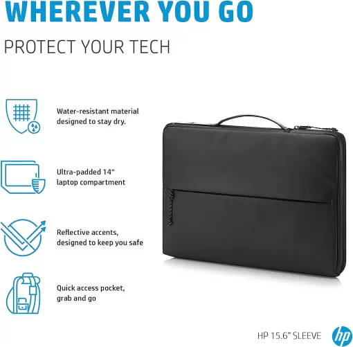 Чохол для ноутбука HP, Sleeve, 15", неопрен, чорний