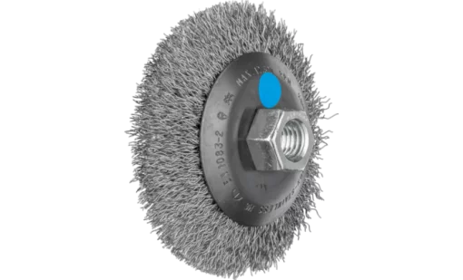 Щітка конічна з різьбою, неплетена 100*10мм*М14 дріт-0,35мм нерж. INOX