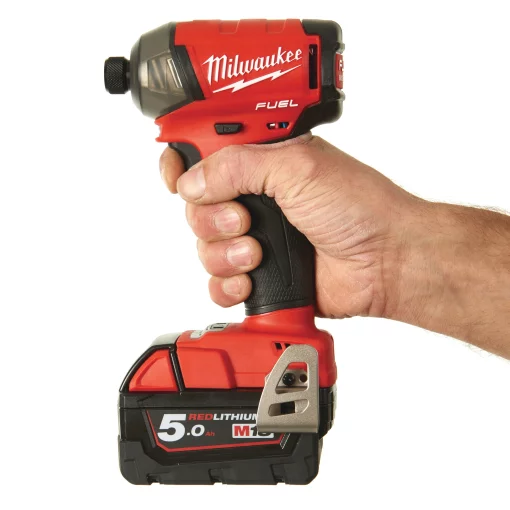 Винтоверт акумуляторний гідравлічний 1/4'' HEX MILWAUKEE, M18 FUEL FQID-502X, 50Нм (+ заряд. устройство, 2 аккум.Х 5Ач, кейс)