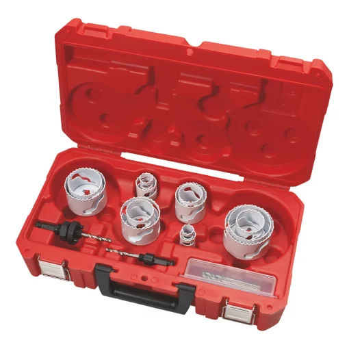 Набір коронок Bi-Metal HOLE DOZER MILWAUKEE, (діаметри 20/22/25/32/40/44/51/57/64/65/67/68/76мм) (17шт), пластиковий кейс