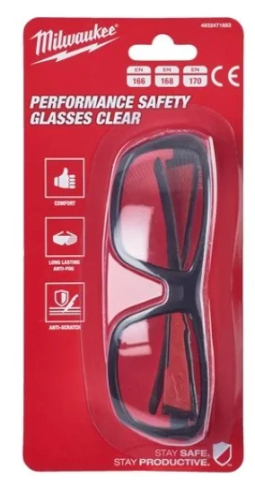 Окуляри захисні PERFORMANCE MILWAUKEE з покриттям AS/AF (прозорі)