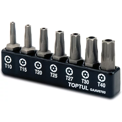 Набір біт TORX з отвором TOPTUL 1/4" 7 од. (T10-T40) GAAV0703