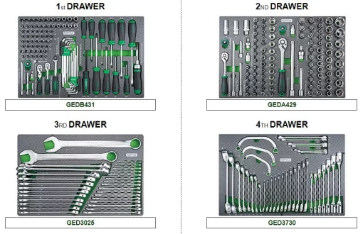 Візок з інструментом для автосервісу TOPTUL (Pro-Plus) 8 секцій 448ед. сіра GE-44803
