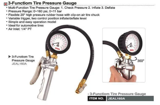 Пістолет для накачування шин пневматичний професійний TOPTUL JEAL160A