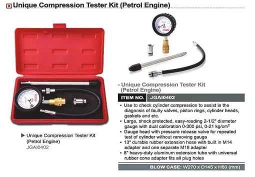 Компрессометр бензиновий TOPTUL зі змінними наконечниками JGAI0402