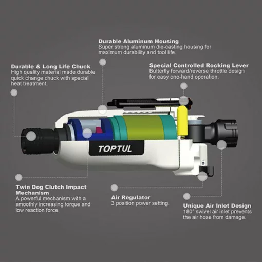 Шуруповерт пневматичний 1/4" Mini Butterfly TOPTUL KSAU0808