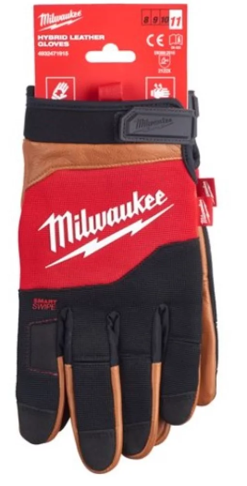 Рукавиці робочі зі шкіряними вставками MILWAUKEE, розмір 8/M