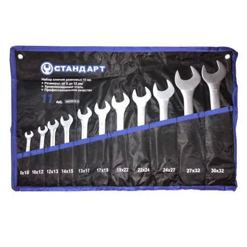 Набір ключів комбінованих 8-32 мм 11 шт. у чохлі СТАНДАРТ-NKR11STA-S
