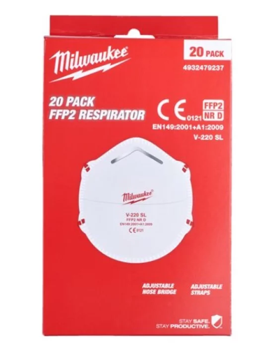 Респиратор без клапана FFP2 (20шт) MILWAUKEE 4932479237