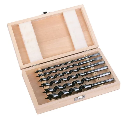 Набір свердел по дереву спиральних MILWAUKEE, 230мм (діаметр 8/10/12/14/16/18мм) (6шт), дерев'яний пенал