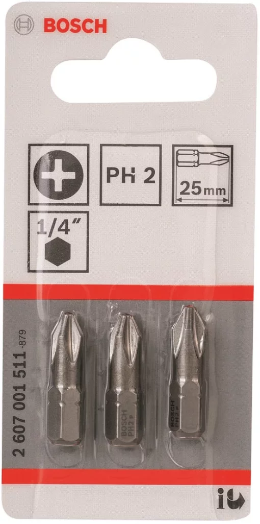Біти Bosch Professional Extra-Hart PH2, 25мм, 3шт