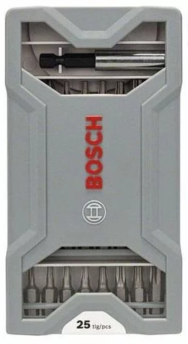 Біти Bosch Professional Mini X-Line Extra Hard, магнітний бітотримач, PH,PZ,T, кейс, набір 25шт