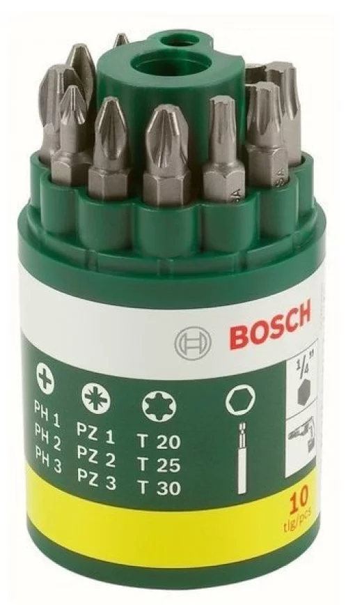 Біти Bosch Professional бітотримач, PH,PZ,T, 25мм, кейс, набір 9шт