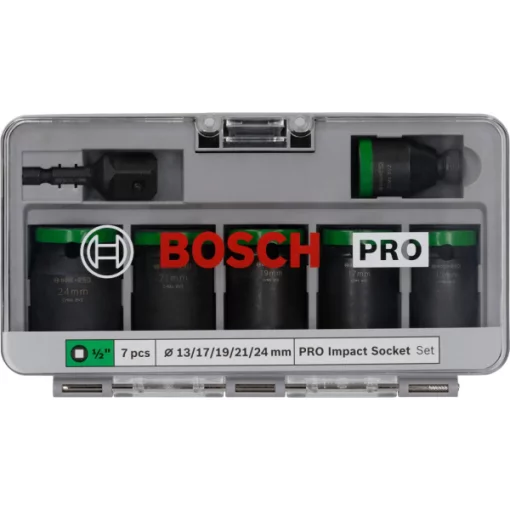 Набір ударних торцевих головок Bosch Professional Standart 1/2" з адаптером 7шт