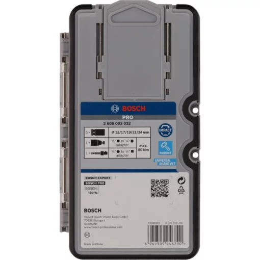 Набір ударних торцевих головок Bosch Professional Standart 1/2" з адаптером 7шт