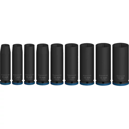 Набір ударних торцевих головок Bosch Professional Deep 1/4" 50мм 9шт