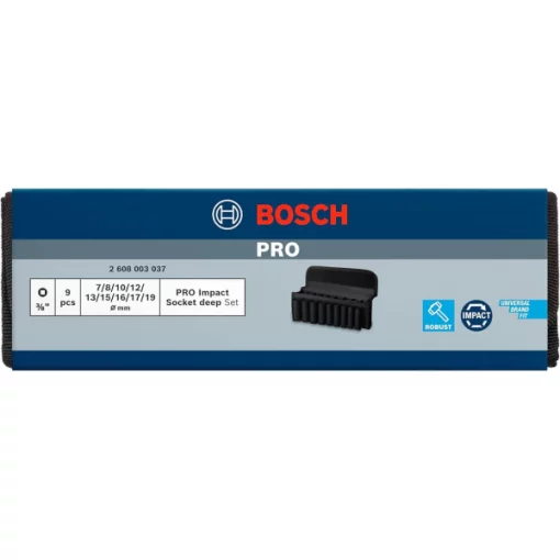 Набір ударних торцевих головок Bosch Professional Deep 3/8" 63мм 9шт