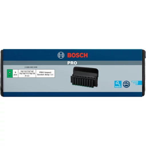 Набір ударних торцевих головок Bosch Professional Deep 1/2" 9шт