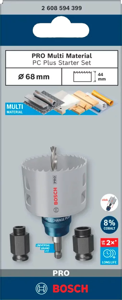 Набір коронок стартовий Bosch Professional Multi Material Power Change Plus 68мм 3шт