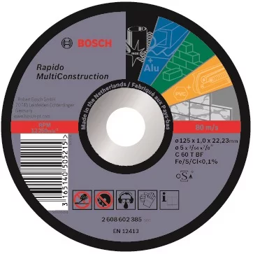 Диск відрізний Bosch Professional Rapido Multi Construction 125x1мм