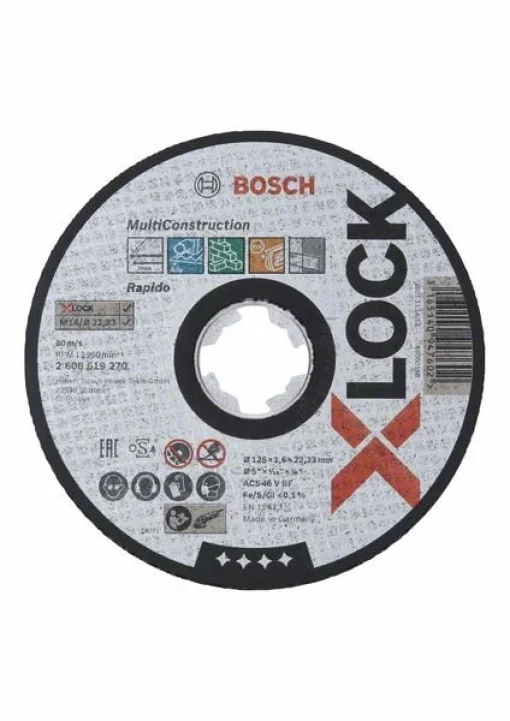 Круг відрізний Bosch Professional X-Lock Multi, 125x1мм, універсальний