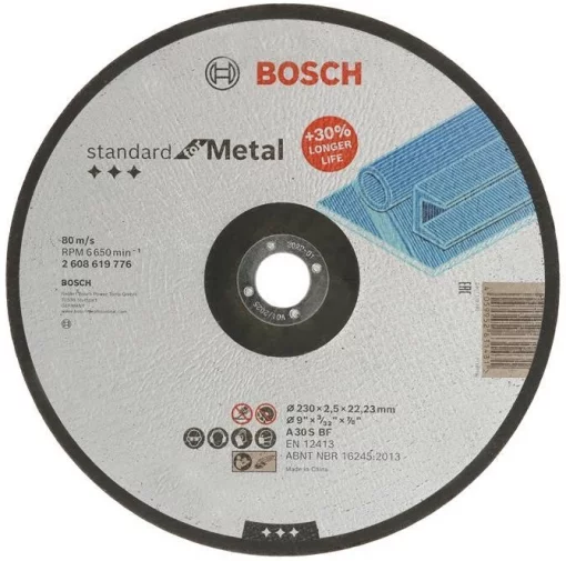 Диск відрізний шліфувальний Bosch Professional Standard, 230х22.23мм, по металу