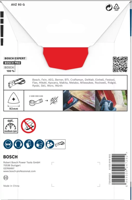 Платформа шліфувальна Bosch Professional AVZ 93 G 93мм для багатофункціональних інструментів