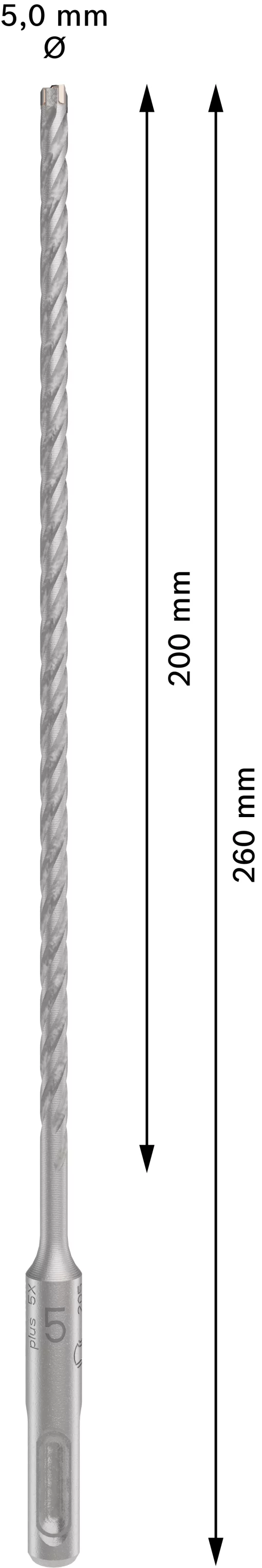 Бур по бетону Bosch Professional SDS-Plus-5X, 5x200x260мм