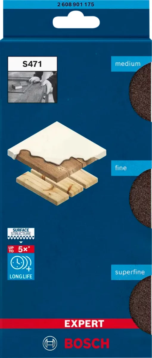 Губки шліфувальні Bosch Professional S471 Expert 69х97х26мм M F SF 3шт