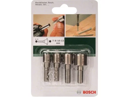 Головки торцеві Bosch 1/4", 7,8,10,13мм, набір 4шт