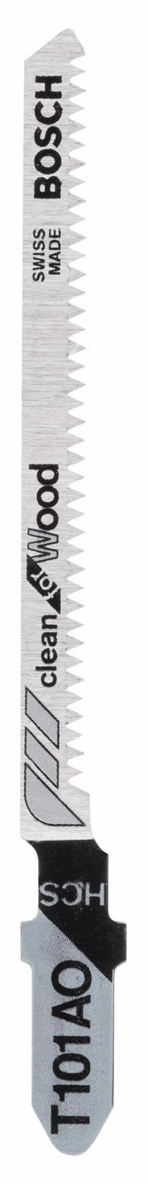 Полотно пиляльне для електролобзика HSC Bosch по дереву, T 101 AO, 1.4х82мм, 2шт