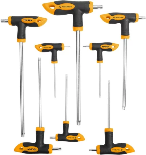Викрутка Tolsen Т-подібні, Тorx 10-50, сталь CrV набір 8шт