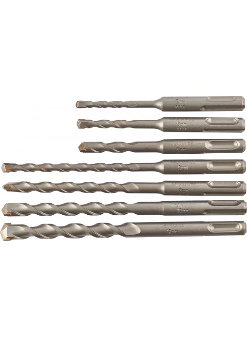 Набір бурів SDS-PLUS Contractor MILWAUKEE, (Ø5/6/6/8/8/10/12мм) (7шт) пластиковий футляр
