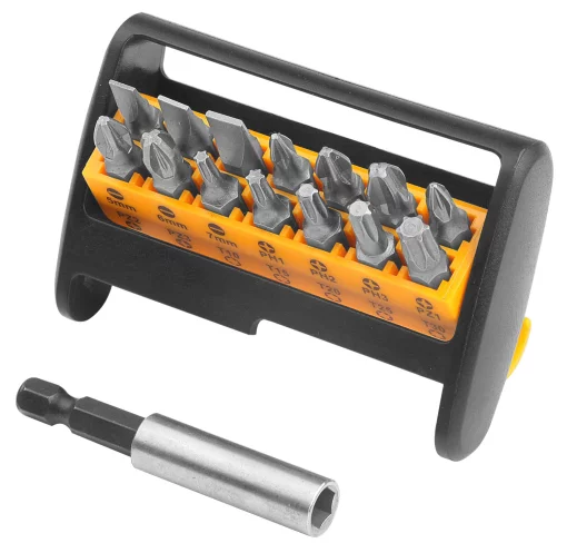 Біти Tolsen, подовжувач магнітний, SL,PH,PZ, T, кейс, набір 15шт