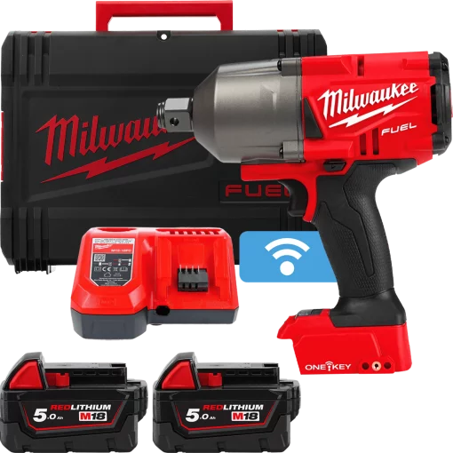 Гайкокрут високомоментний MILWAUKEE 3/4 дюйма(2034Нм) M18 FUEL ONEFHIWF34-502X ONE-KEY (+ заряд.прис, 2 акум.X 5Аг, HD кейс)