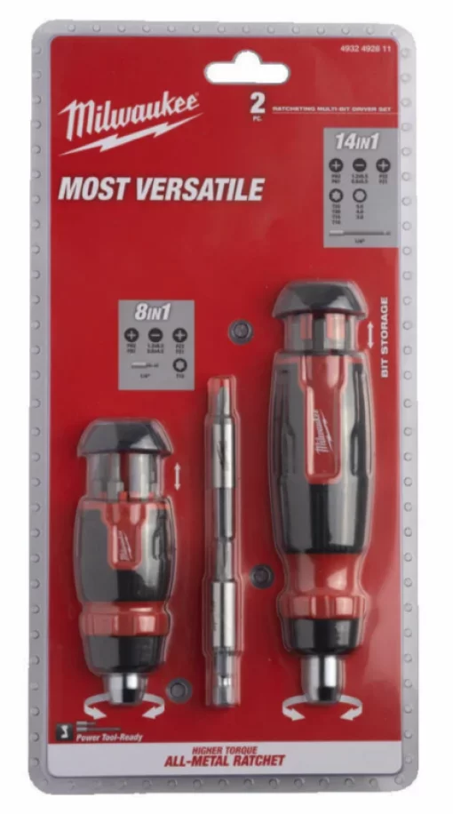 Набір викруток з тріскачкою зі змінними вставками 27-в-1 MILWAUKEE, (2шт)