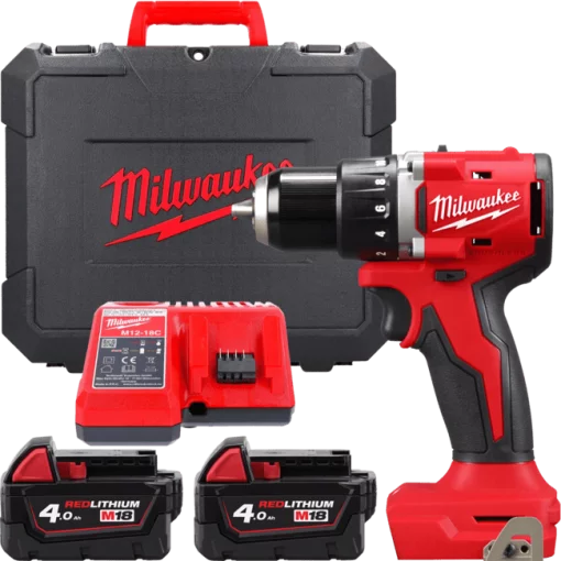 Дриль-шуруповерт акумуляторний безщітковий M18 BLDDRC-402C, крутний момент 60 Нм MILWAUKEE (+ заряд.пристрій, 2 акум., HD кейс)