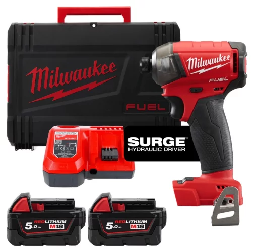 Винтоверт акумуляторний гідравлічний 1/4'' HEX MILWAUKEE, M18 FUEL FQID-502X, 50Нм (+ заряд. устройство, 2 аккум.Х 5Ач, кейс)
