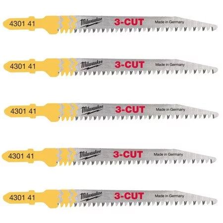 Полотна для лобзиків T234X 3CUT MILWAUKEE, 91х2,5 мм , (5шт), (деревина, чистий різ)