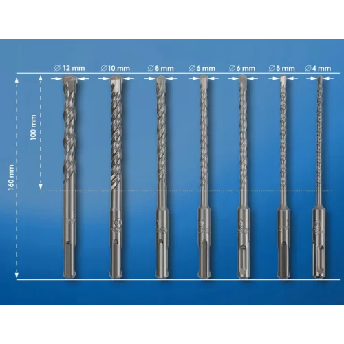 Набір бурів S&R Meister sds-plus 7 шт у тубусі