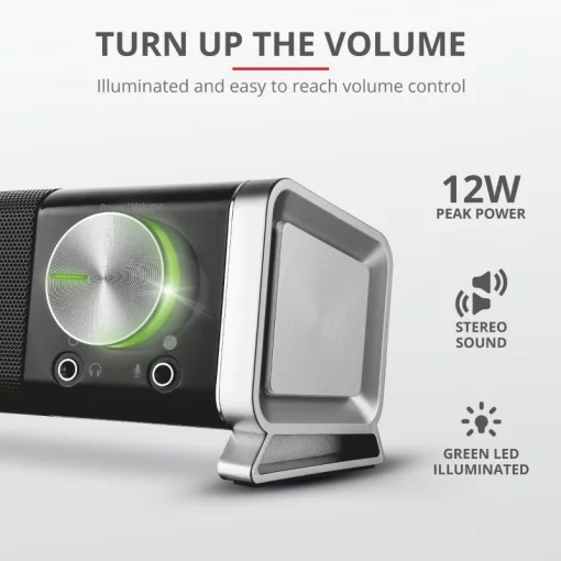 Акустична система Trust Asto Саундбар, USB/AUX, чорний