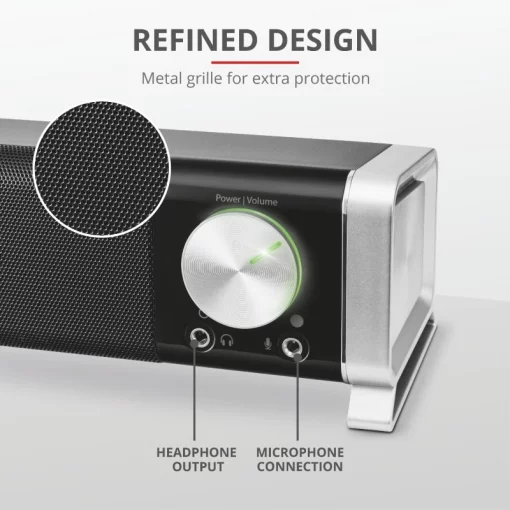 Акустична система Trust Asto Саундбар, USB/AUX, чорний