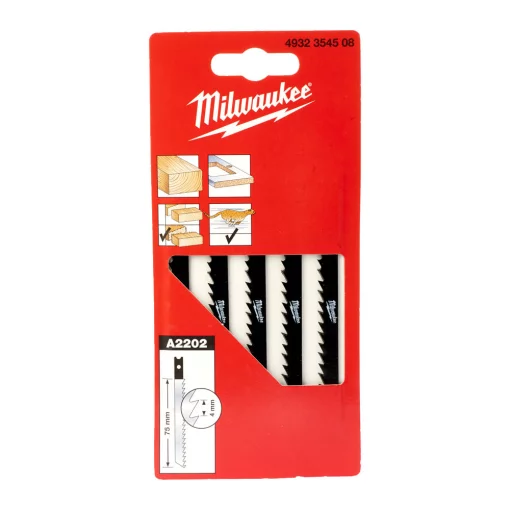 Полотна для лобзиків A 2202 MILWAUKEE, 75х4,0мм, (5шт)