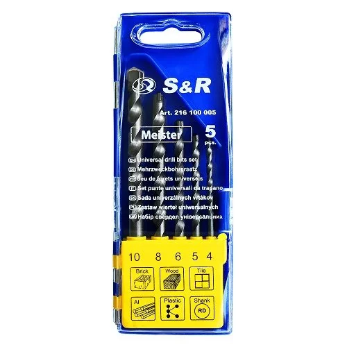 Набір свердел універсальних S & R 5 шт.